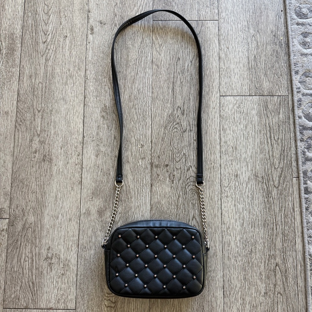 Rebecca Minkoff Black Quilted Crossbody Bag with Chain Strap